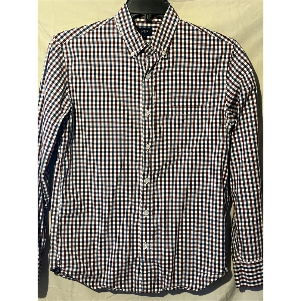 J Crew Plaid Style Mens Size Medium‎ Long Sleeve Button Down Slim Fit